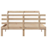 Bed Frame Natural Solid pine wood Double Bed Frame Rectangular 3306851