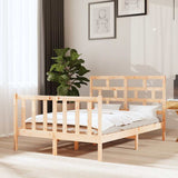 3101328 Bed Frame without Mattress Solid Wood 140x190 cm