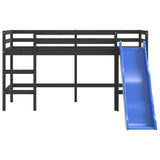 ZNTS Kids' Loft Bed without Mattress with Slide Black 80x200 cm 835906