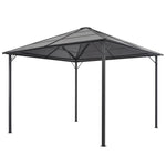 ZNTS Gazebo with Roof Aluminium 3x3 m Black 44641