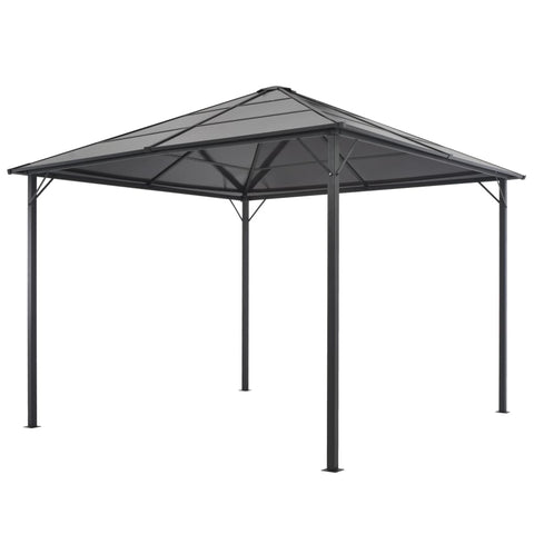 ZNTS Gazebo with Roof Aluminium 3x3 m Black 44641