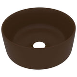 Luxury Wash Basin Round Matt Dark Brown 40x15 cm Ceramic 147017