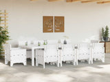 Garden Dining Set 11 pcs White Polypropylene 3378604