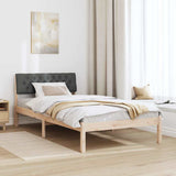 Bed frame Brown and dark grey 100 x 200 cm Solid pine wood 878630