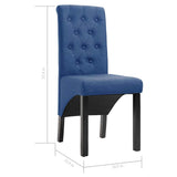 Dining Chairs 2 pcs Blue Fabric 249237