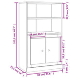 Highboard Concrete Grey 60x35.5x103.5 cm Engineered Wood 816316