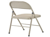 4pcs Elegant Foldable Iron & PVC Chairs for Convention & Exhibition Light Brown 07394569