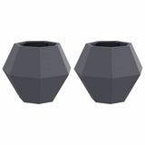 Planter 2 pcs Anthracite 50 x 50 x 40 cm Steel 884057