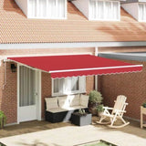 Retractable Awning Manual Red 400 x 300 cm Fabric 3330689