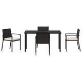 Garden Dining Set 5 pcs Black Powder-Coated Steel 3379249