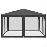Party Tent with 8 Mesh Sidewalls Anthracite 4x4 m HDPE 4010064