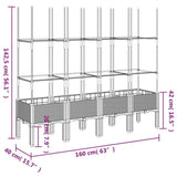 Garden Planter with Trellis Brown 160x40x142.5 cm PP 367965