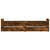 Bed Frame with Drawers without Mattress Smoked Oak 100x200 cm 3207368
