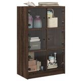 Highboard with Doors Brown Oak 68x37x109 cm Engineered Wood 3295856