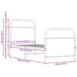 Bed Frame Without Mattress 75x190 cm Small Single Brown Oak Engineered Wood 4100315