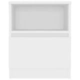 Bed Cabinet Set of 2 White Engineered wood Medium Bed Cabinet 806158