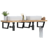 Basin Shelf Wall Mounted Steel and Solid Wood Acacia 3302815
