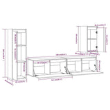TV Cabinets 4 pcs White Solid Wood Pine 3100230