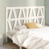 Bed Headboard White Solid pine wood 126x4x100 cm 818611
