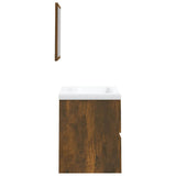 Bathroom Sink Cabinet with Basin and Mirror Smoked Oak 3114176