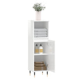 Bathroom Cabinet High Gloss White 30x30x100 cm Engineered Wood 831550