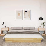 Bed Frame without Mattress 200x200 cm Solid Wood Oak 3315729