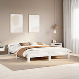Bed Frame without Mattress White 180x200 cm Super King Size Solid Wood Pine 855464