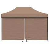 ZNTS Foldable Party Tent Pop-Up with 4 Sidewalls Brown 4005028