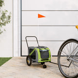 Pet Bike Trailer Green and Black Oxford Fabric and Iron 93892
