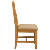 Dining Chair 2 pcs Solid Oak Wood Beige 45 x 54 x 100 cm 42039159