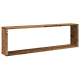 Wall Cube Shelves 4 pcs Old Wood 100x15x30 cm Engineered Wood 856583