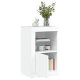 Side Cabinet with LED Lights White Engineered Wood 836630