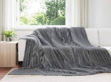 Throw Blanket Dark Grey 270 x 240 cm Fleece 42016832
