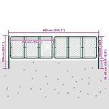 Garden Gate Steel 400x100 cm Green 144415