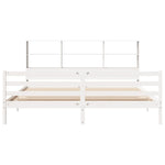 ZNTS Bookcase Bed without Mattress White 200x200 cm Solid Wood Pine 3321908