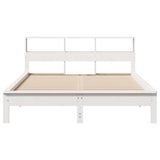 Bed Frame without Mattress White 135x190 cm Double Solid Wood Pine 3309744