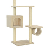 Cat Tree with Sisal Scratching Posts 260 cm Beige 170534