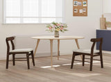 Dining Chair 2 pcs Dark Brown and Light Solid Rubber Wood 42020483