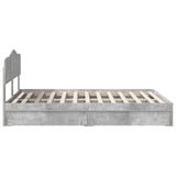 Storage Bed Concrete Grey 150 x 200 cm Engineered Wood 3413085