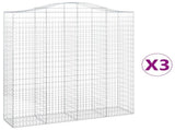 Arched Gabion Baskets 3 pcs 200x50x220/240 cm Galvanised Iron 3145767