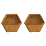 ZNTS Wall Planters 2 pcs Rusty Corten Steel 46x10x40 cm 823685