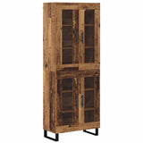 Highboard 2 pcs Old Wood Engineered Wood and Glass 3403195