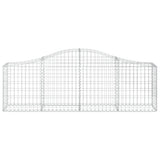 Arched Gabion Baskets 4 pcs 200x30x60/80 cm Galvanised Iron 3145390