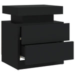 ZNTS Bedside Cabinet Black 45x35x52 cm Engineered Wood 326850