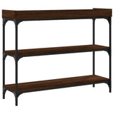 Console Table with Shelves Brown Oak 100x30x80 cm 837811