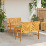Garden Lounge Set Brown Solid Acacia wood 3154128
