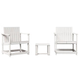 ZNTS 3 Piece Garden Lounge Set White Solid Wood Pine 832631