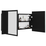 LED Bathroom Mirror Cabinet Black 90x12x45 cm Acrylic 804973