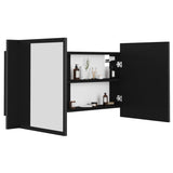 LED Bathroom Mirror Cabinet Black 90x12x45 cm Acrylic 804973