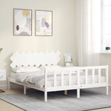 Bed Frame without Mattress White 160x200 cm Solid Wood Pine 3193477